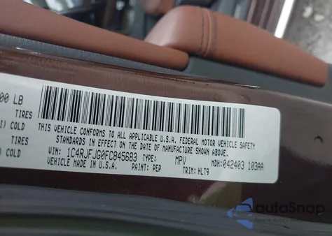 2015 Jeep Grand Cherokee Summit from USA, damaged, VIN 1C4RJFJG0FC845683